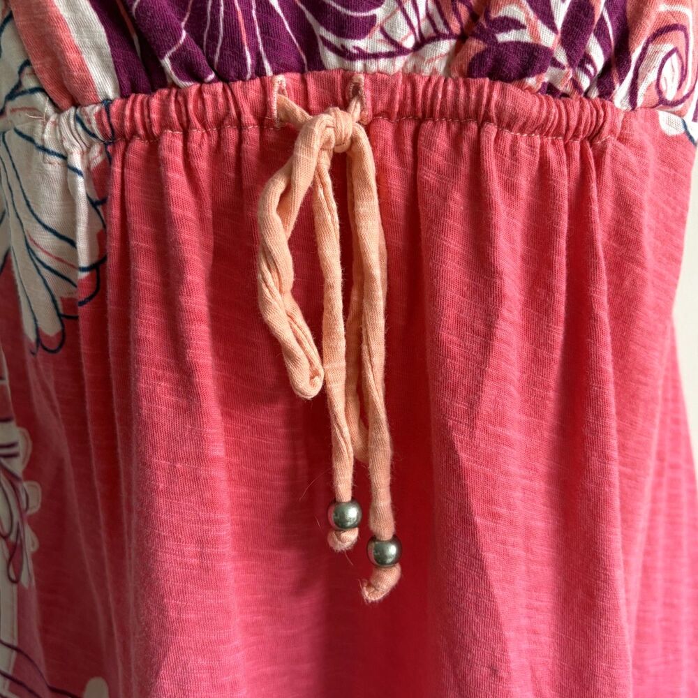Tommy Bahama 100% Cotton Floral Sundress Beach Coverup Pink Midi Sz Small - Picture 4 of 6